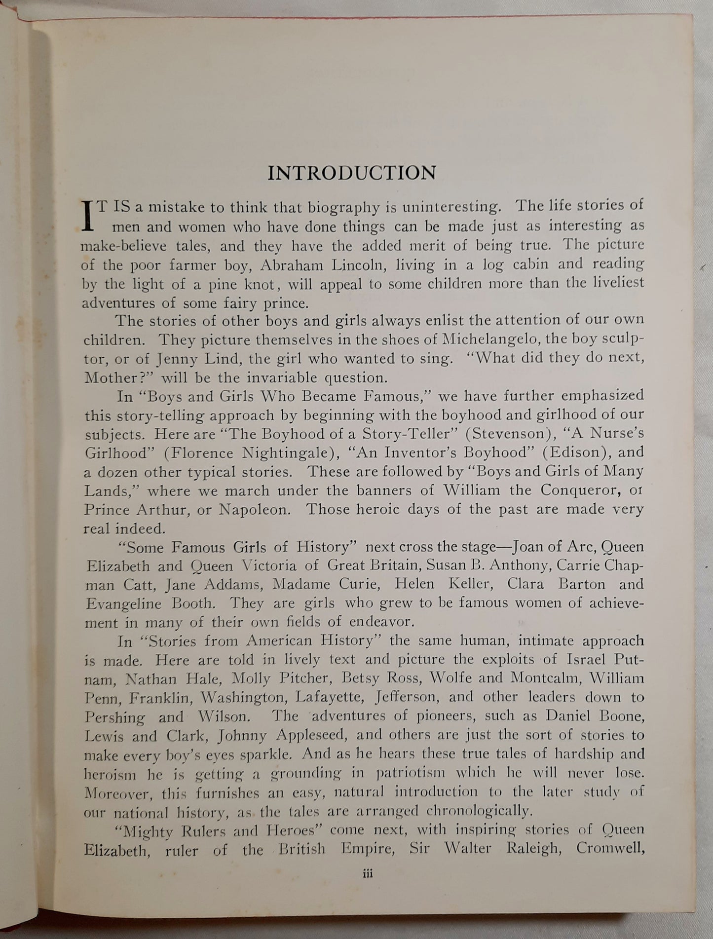 The Bookshelf for Boys and Girls: 9 Boys and Girls Who Became Famous by The University Society (Good, 1938, HC, 415 pages)