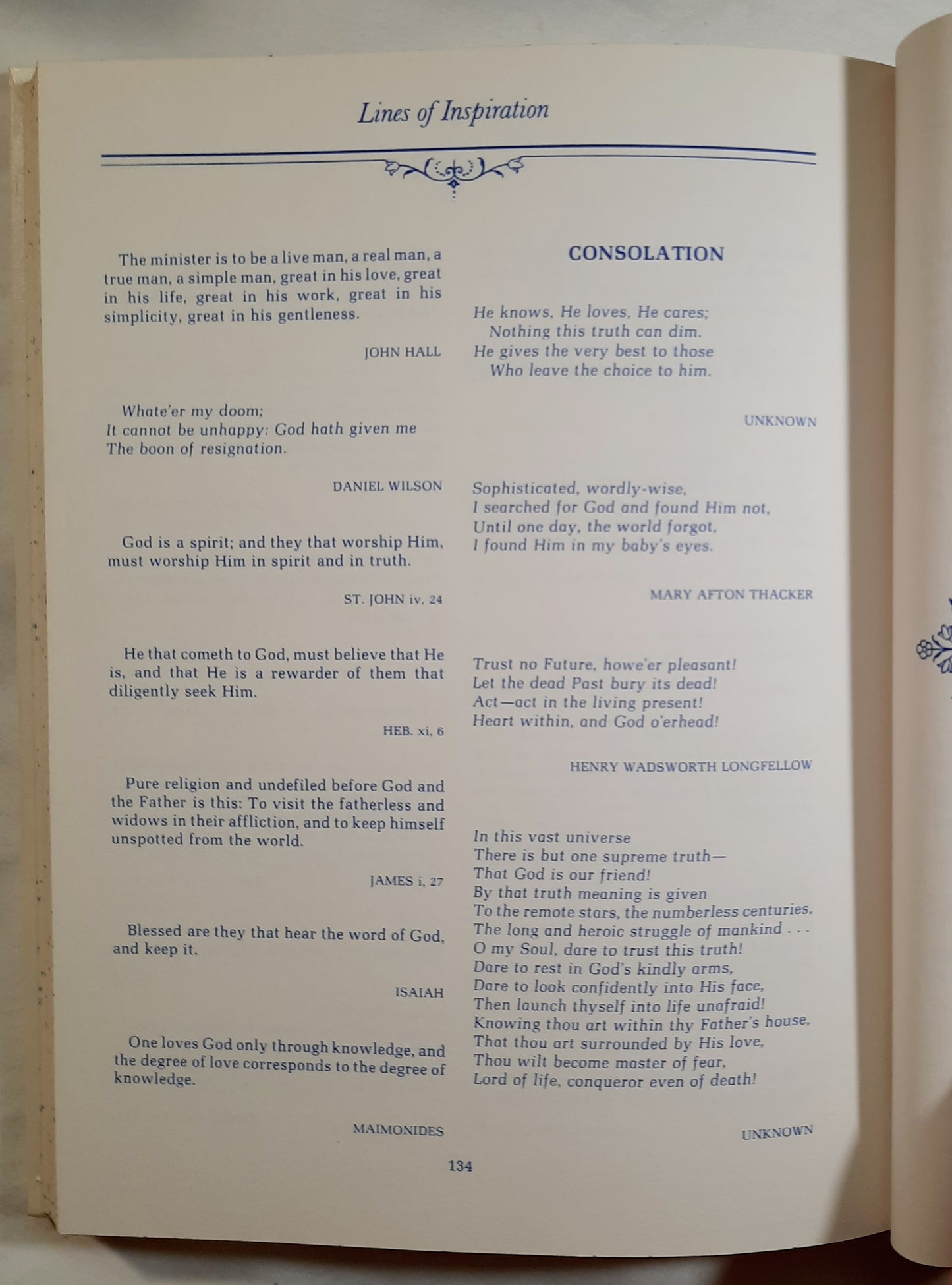 Lines of Inspiration compiled by Beatrice Barron (Good, 1974, Padded HC, 159 pages, Westport Corp.)