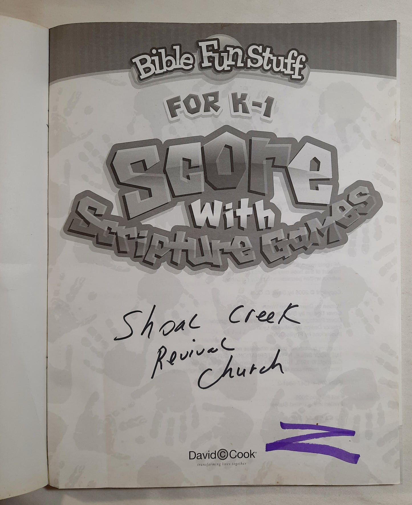 Bible Fun Stuff for K-1 Score with Scripture Games by Dawn Renee Weary (Good, 2008, Pbk, 112 pages, David C. Cook)