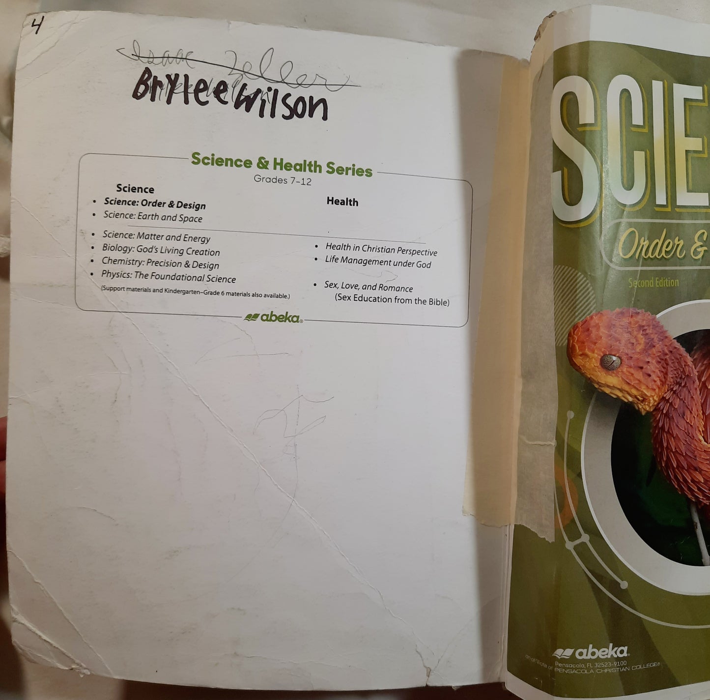 Abeka Science Order & Design Second Edition Grade 7 Textbook (Good, 2017, Pbk, 536 pages)