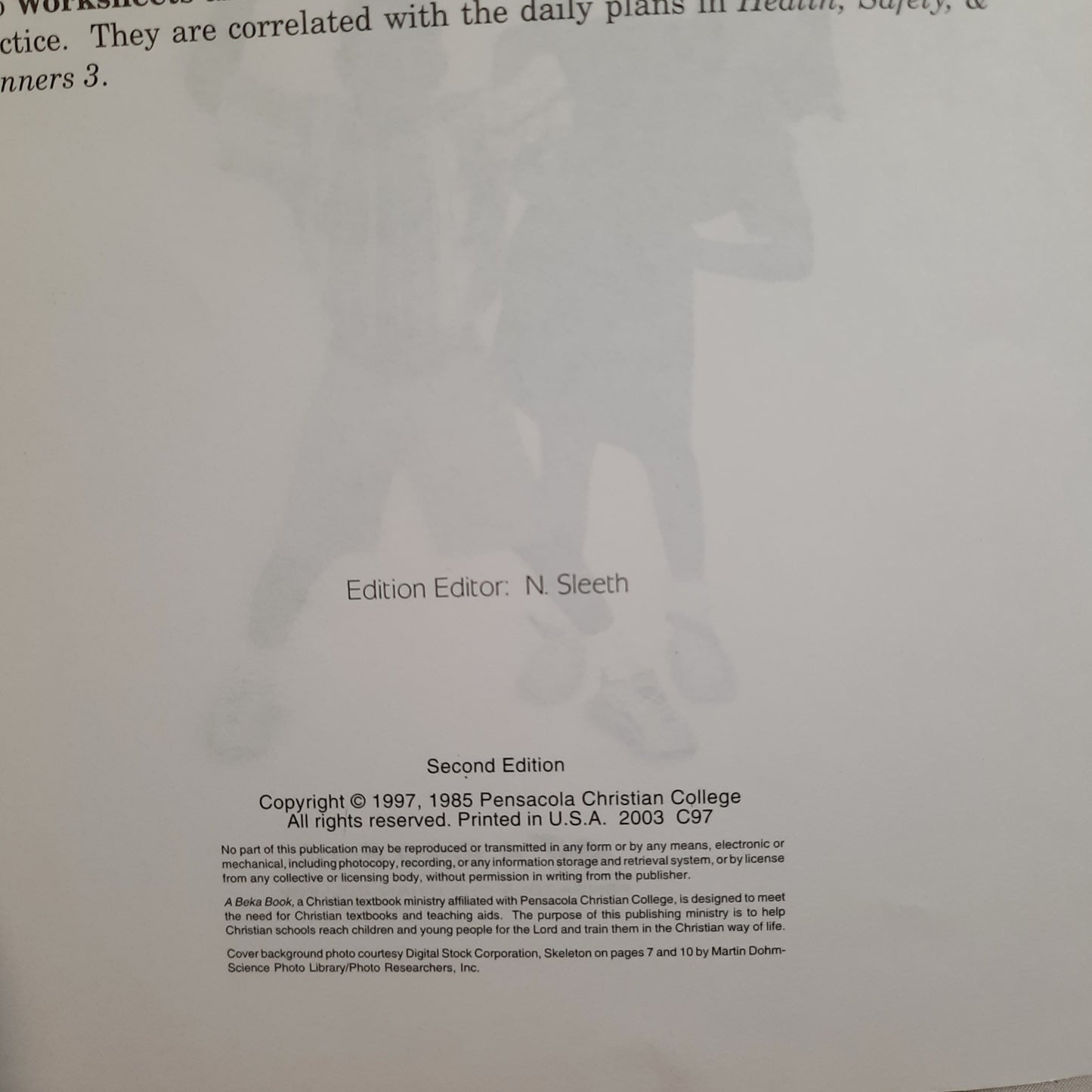 Abeka Health Safety & Manners Second Edition Grade 3 Tests, Quizzes, and Worksheets (Very good, 2005, Pbk, 43 pages, A Beka Book)