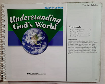 Abeka Understanding God's World Fourth Edition Grade 4 Teacher Edition (Very good, 2013, Spiral, 237 pages, A Beka Book)