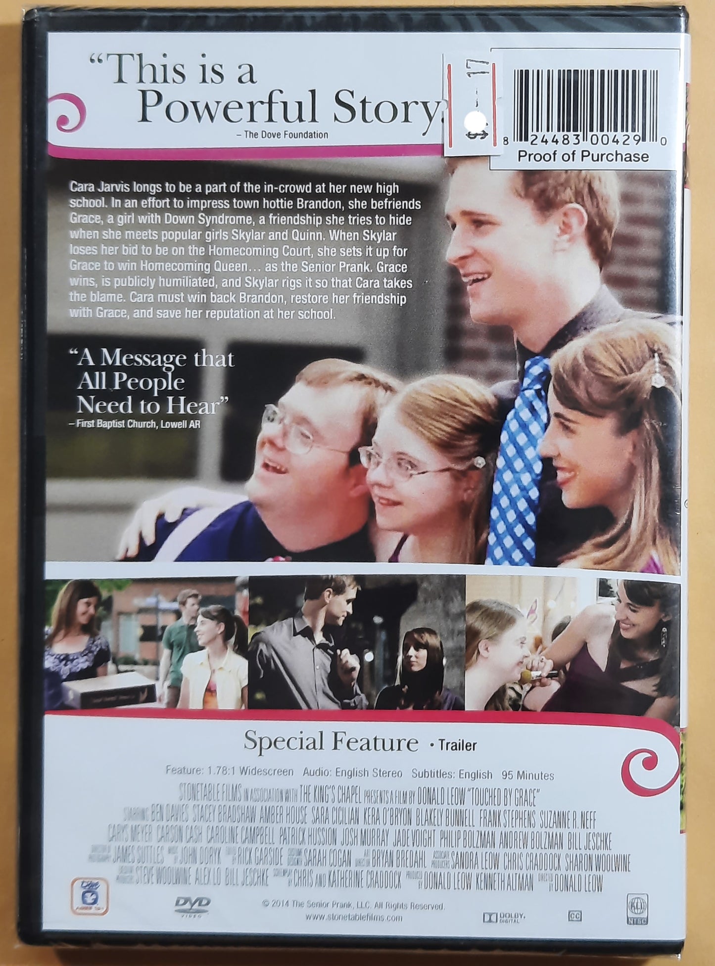 Touched By Grace DVD Movie (New, 2014, NTSC, Stonetable Films)