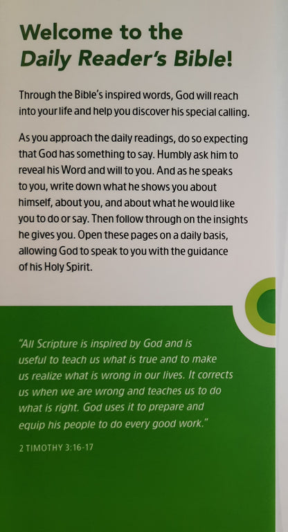 NLT Daily Reader's Bible (New, 2020, HC, 1123 pages, Tyndale House)