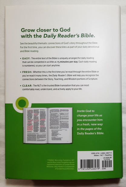 NLT Daily Reader's Bible (New, 2020, HC, 1123 pages, Tyndale House)