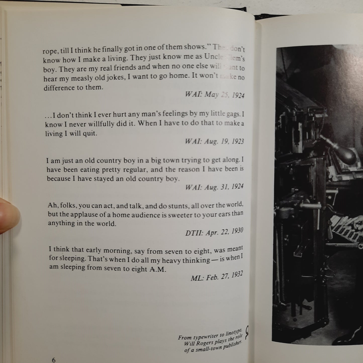 Will Rogers Says...The Will Rogers Follies Special Edition edited by Reba Collins (Very good, HC, 1993, Neighbors and Quaid, Inc. 86 pages)