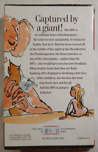 The BFG by Roald Dahl (Good, 1982, Pbk, 208 pages, Scholastic)