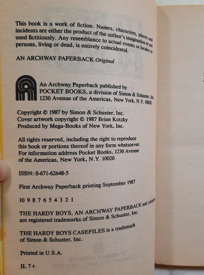 The Hardy Boys Casefiles No. 7: Deathgame by Franklin W. Dixon (Good, 1987, Pbk, 151 pages, Archway)