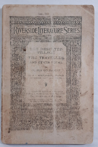 Riverside Literature Series: The Deserted Village, The Traveler and Other Poems by Oliver Goldsmith (Good, 1894, Pbk, 96 pages)