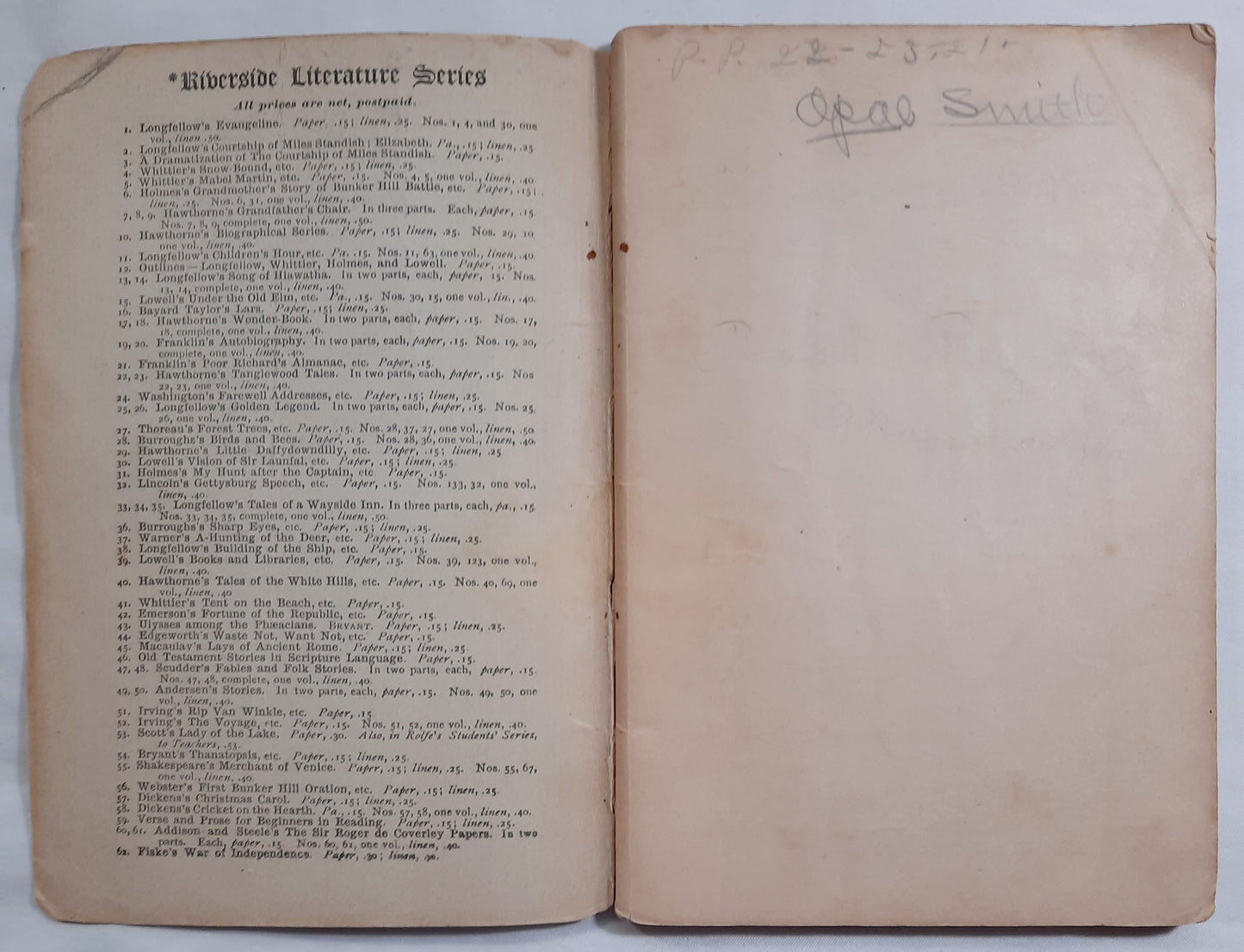 Riverside Literature Series: The Deserted Village, The Traveler and Other Poems by Oliver Goldsmith (Good, 1894, Pbk, 96 pages)