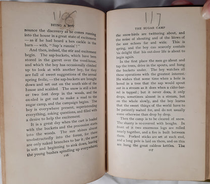 The Riverside Literature Series: Being a Boy by Charles Dudley Warner (Good, 1919, HC, 186 pages, Houghton Mifflin Co.)