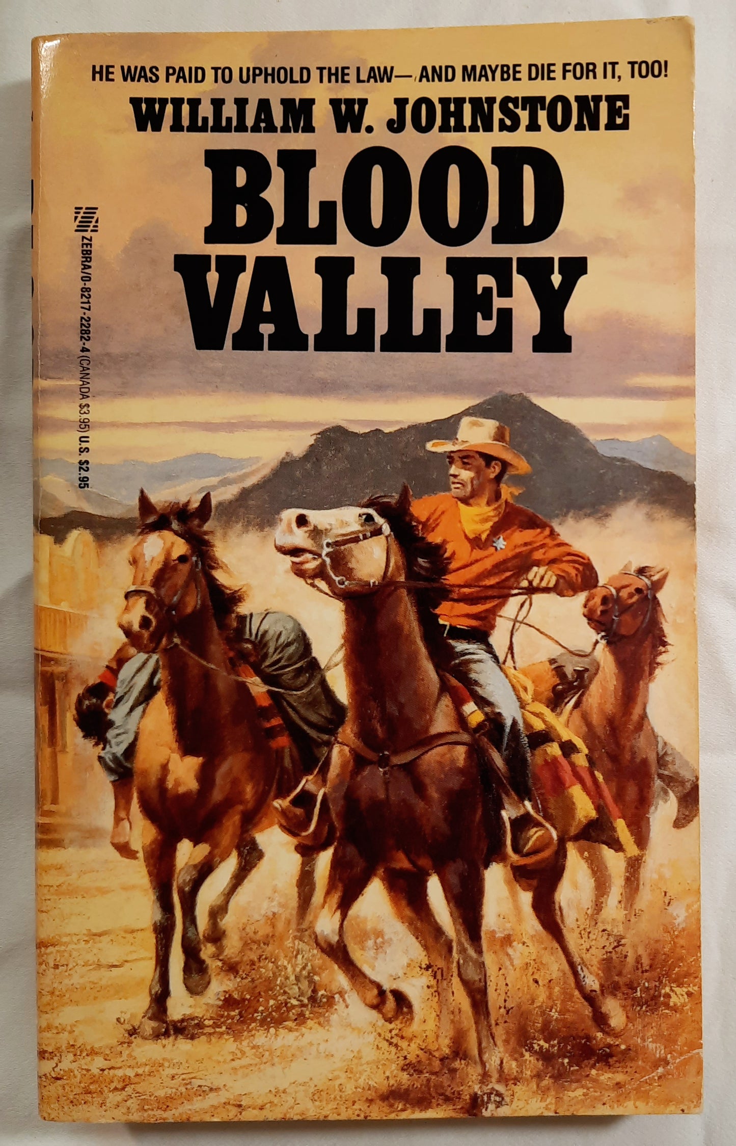 Blood Valley #1 by William W. Johnstone (Very Good, 1988, Pbk, Zebra Western, 267 pages)