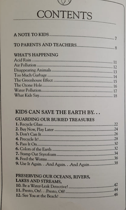 50 Simple Things Kids Can Do to Save the Earth by The EarthWorks Group (Very Good, 1991, Pbk, 156 pages, Scholastic)