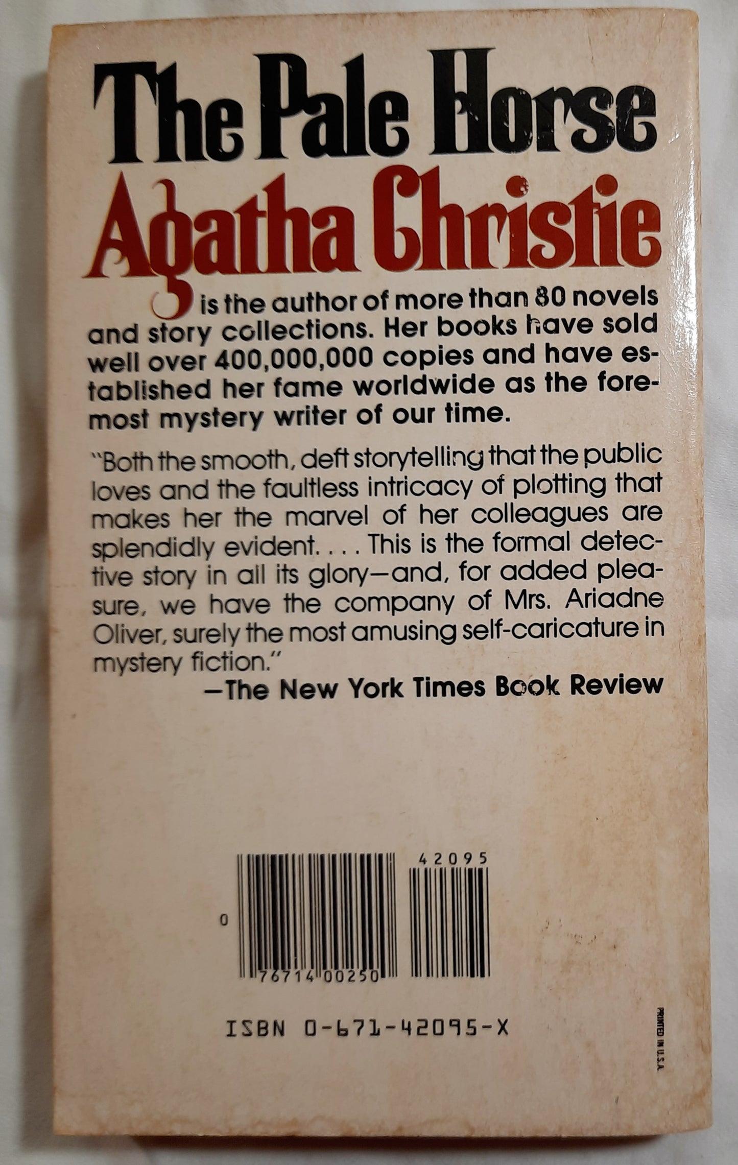 The Pale Horse by Agatha Christie (Acceptable, 1963, Pbk, 210 pages, Pocket Books)