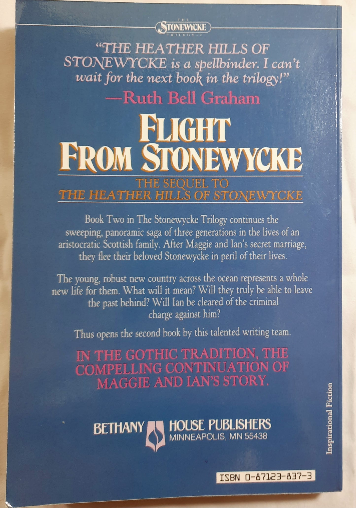Flight from Stonewycke #2 by Michael Phillips; Judith Pella (Stonewycke Trilogy, Very good, 1985, Pbk, 256 pages, Bethany House)