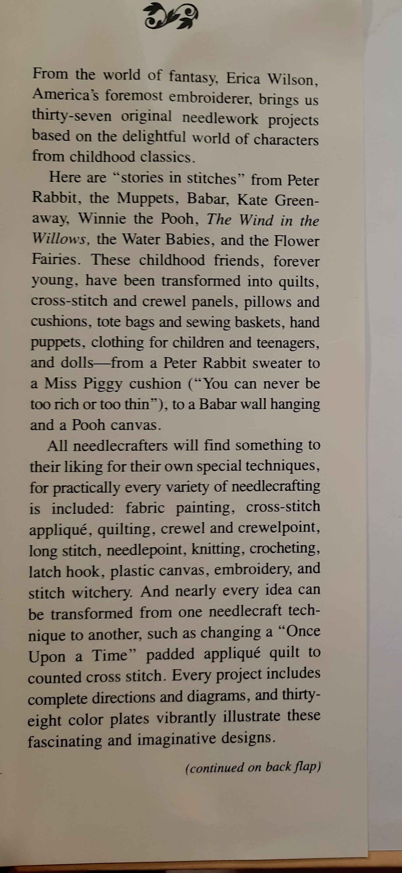 Erica Wilson's Children's World: Needlework Ideas from Childhood Classics by Erica Wilson (Acceptable, 1983, HC, 160 pages, Charles Scribner's Sons)