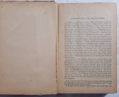 Kenilworth by Sir Walter Scott (Acceptable, 1800s (?) HC, 469 pages, Hurst and Company)