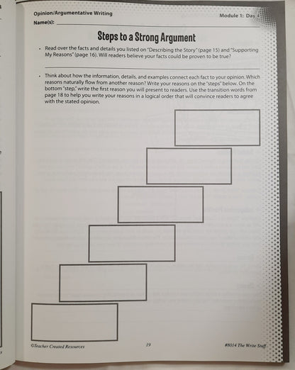 The Write Stuff Grade 5 workbook by Traice Heskett (Teacher Created Resources, New, 2017, PBK, 160 pages)