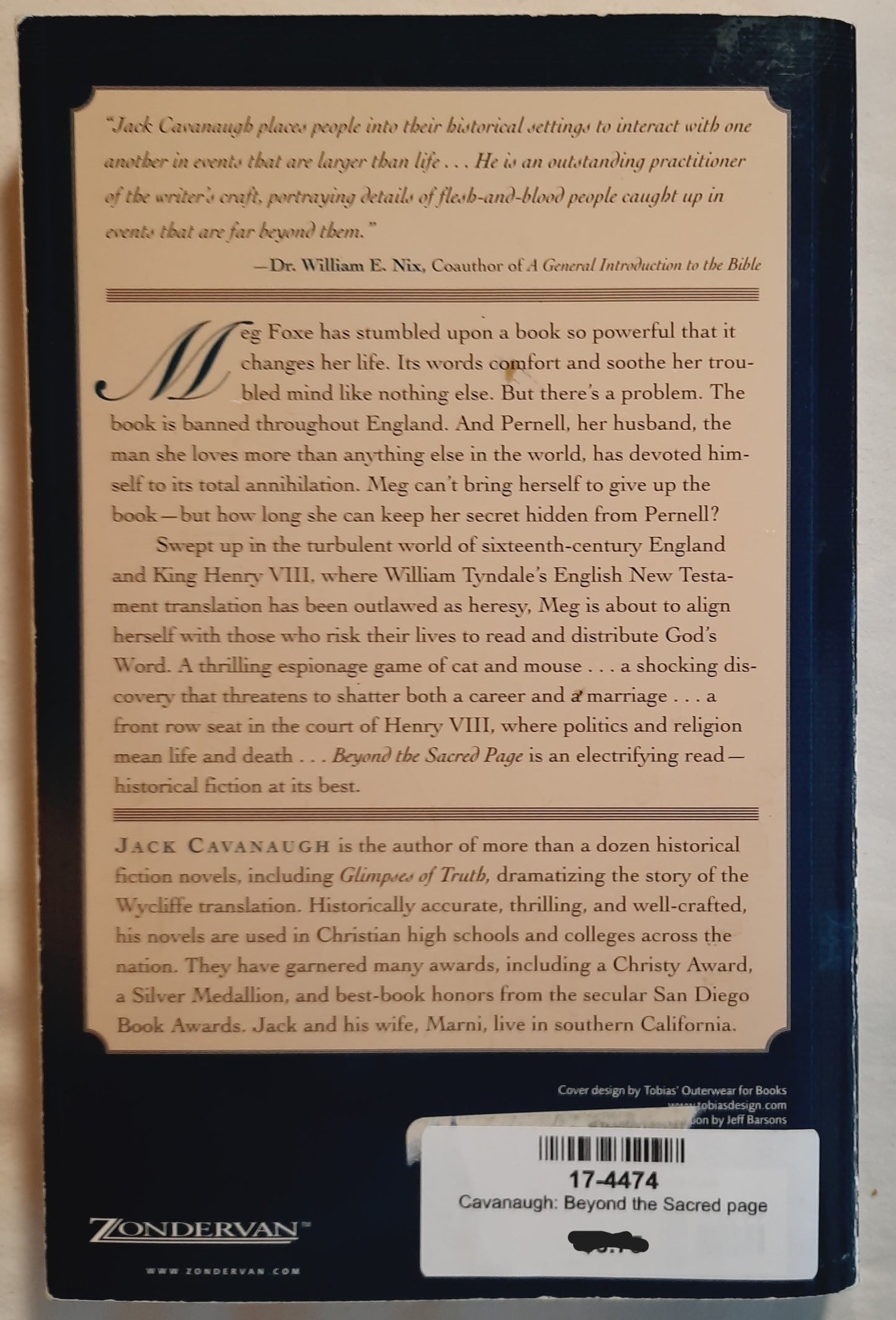 Beyond the Sacred Page: The Tyndale Translation by Jack Cavanaugh (Good, 2003, Pbk, 336 pages, Zondervan)