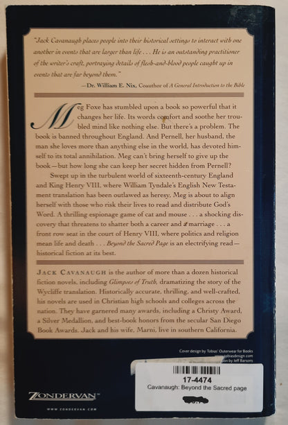 Beyond the Sacred Page: The Tyndale Translation by Jack Cavanaugh (Good, 2003, Pbk, 336 pages, Zondervan)