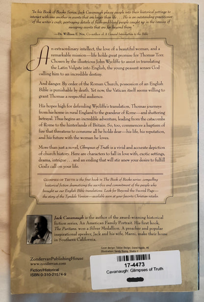 Glimpses of Truth #1 by Jack Cavanaugh (The Wycliffe Translation, Very good, 1999, Pbk, 318 pages, Zondervan)