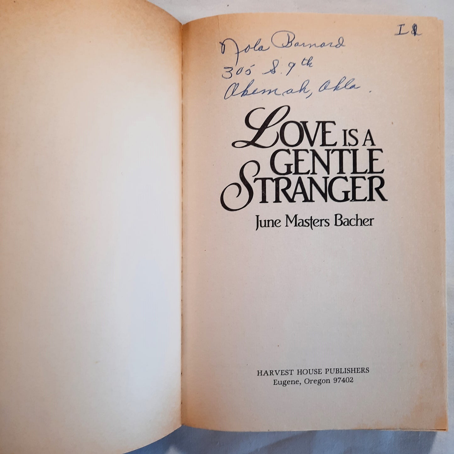 Love Is a Gentle Stranger #1 by June Masters Bacher (Good, 1983, Pbk, 175 pages, Harvest House)
