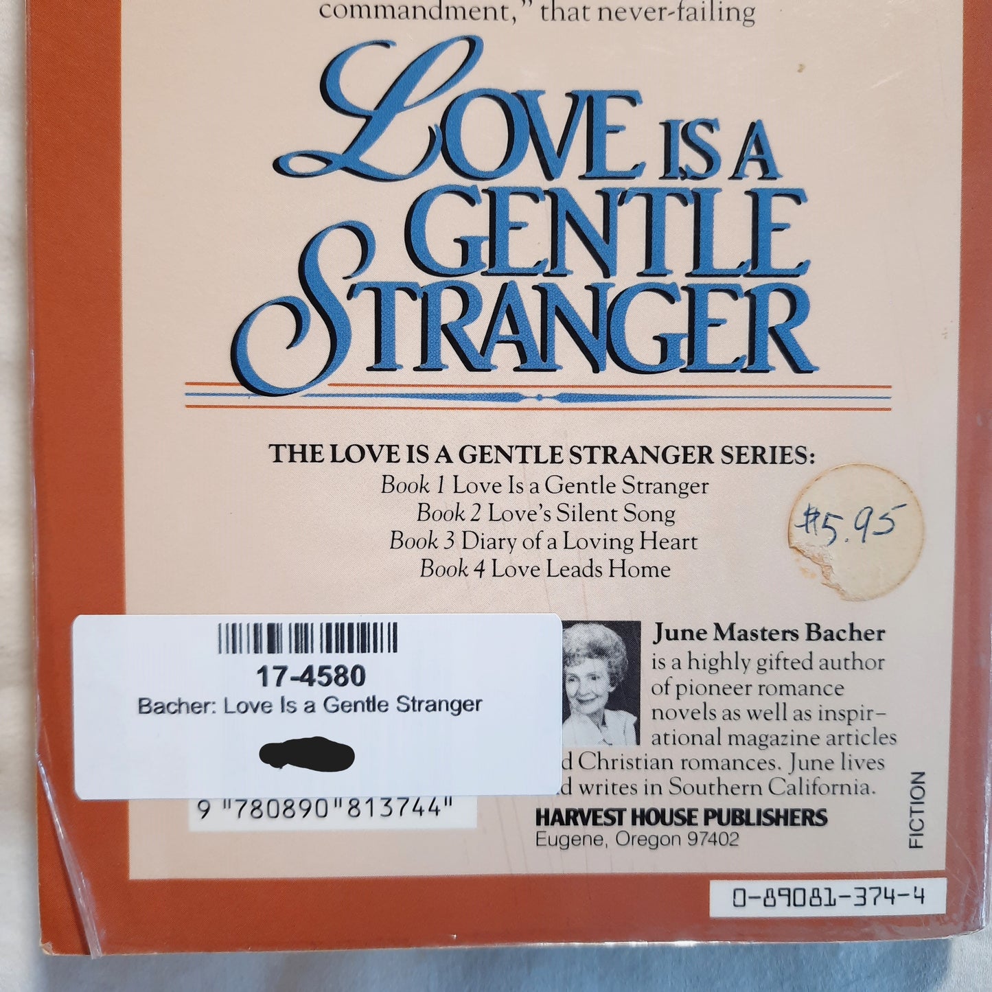 Love Is a Gentle Stranger #1 by June Masters Bacher (Good, 1983, Pbk, 175 pages, Harvest House)