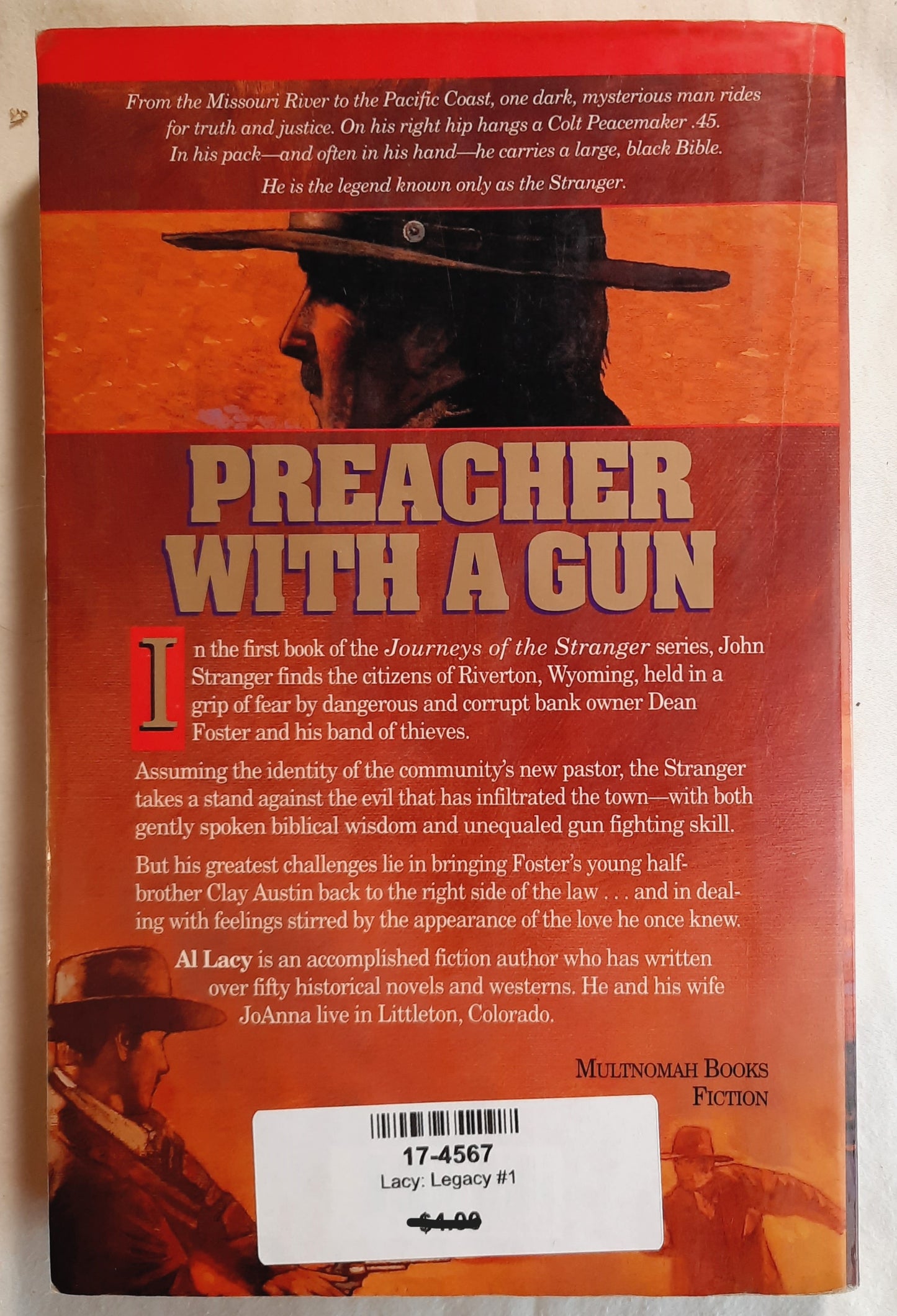 Legacy #1 by Al Lacy (Journeys of the Stranger, Good, 1994, Pbk, 316 pages, Multnomah Books)