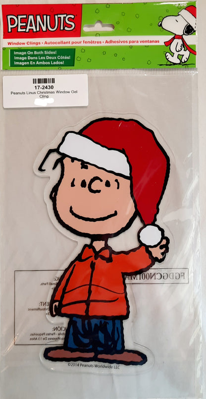 Linus Christmas Window Gel Cling by Peanuts Store (New, 7.5", Reusable)