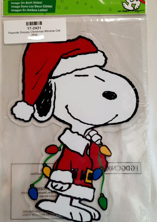 Snoopy Christmas Gel Window Cling by Peanuts Store - NEW in package, Repositionable