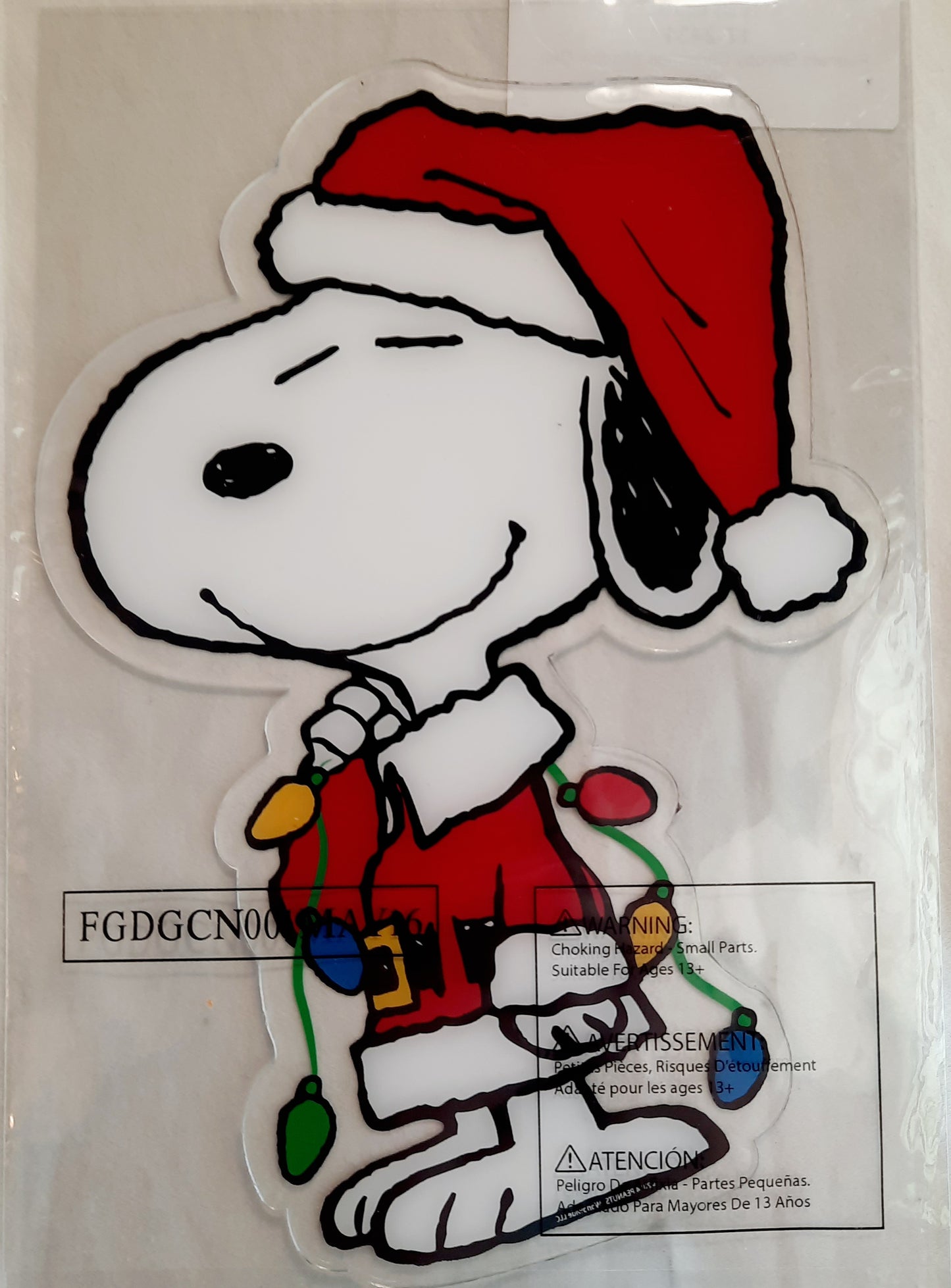 Snoopy Christmas Gel Window Cling by Peanuts Store - NEW in package, Repositionable