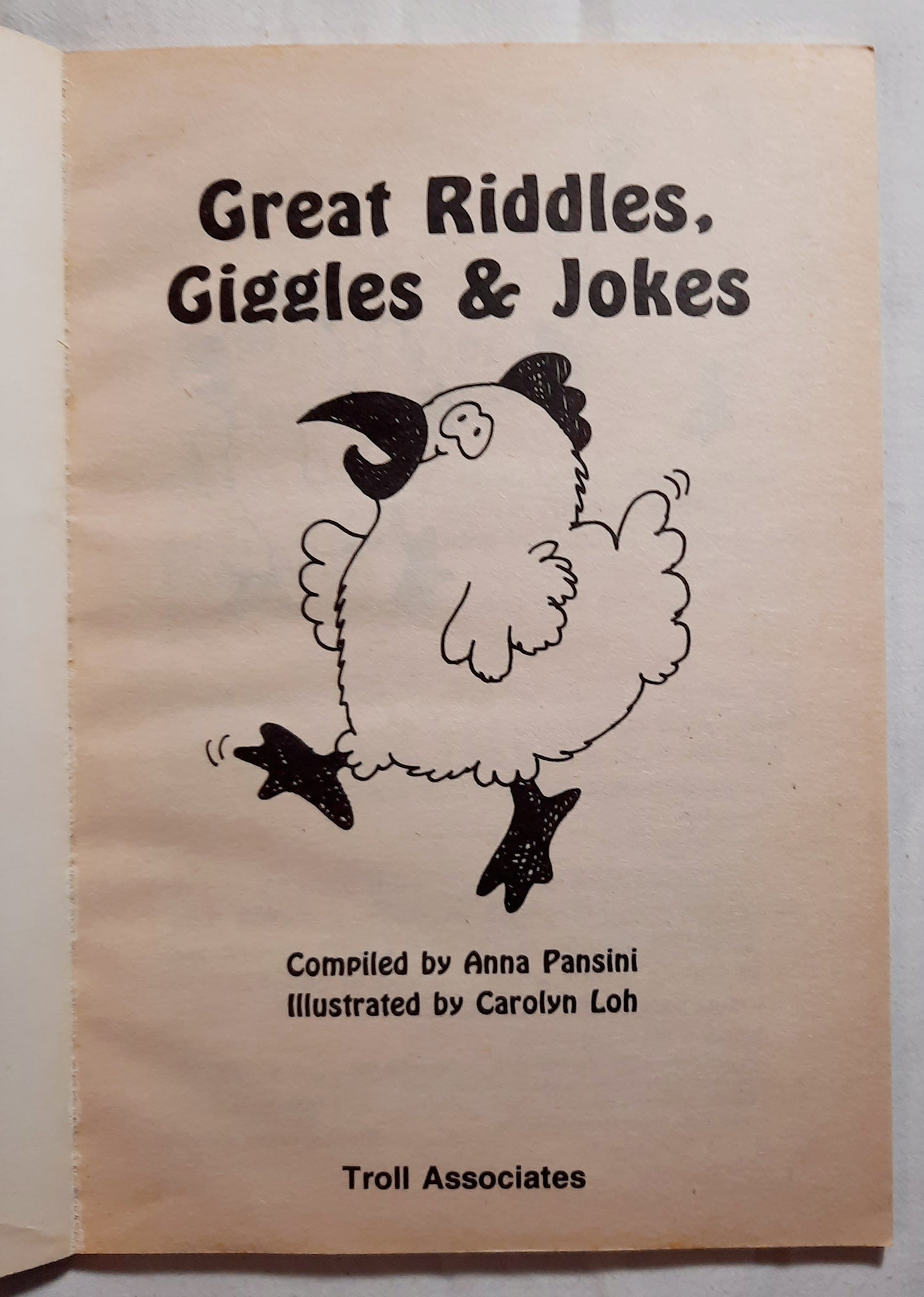 Great Riddles, Giggles & Jokes by Anna Pansini (Very good, 1990, Pbk, 48 pages, Troll Associates)