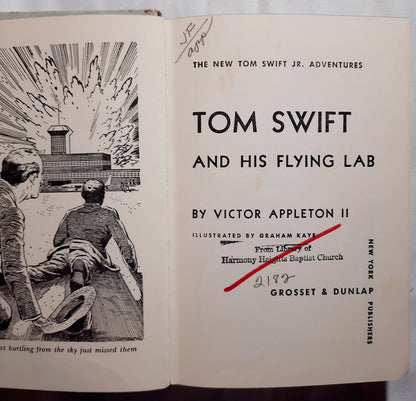 Tom Swift and His Flying Lab by Victor Appleton II (Good, 1954, HC, 208 pages, Grosset & Dunlap)