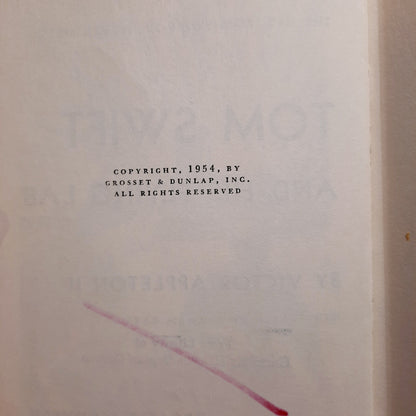 Tom Swift and His Flying Lab by Victor Appleton II (Good, 1954, HC, 208 pages, Grosset & Dunlap)