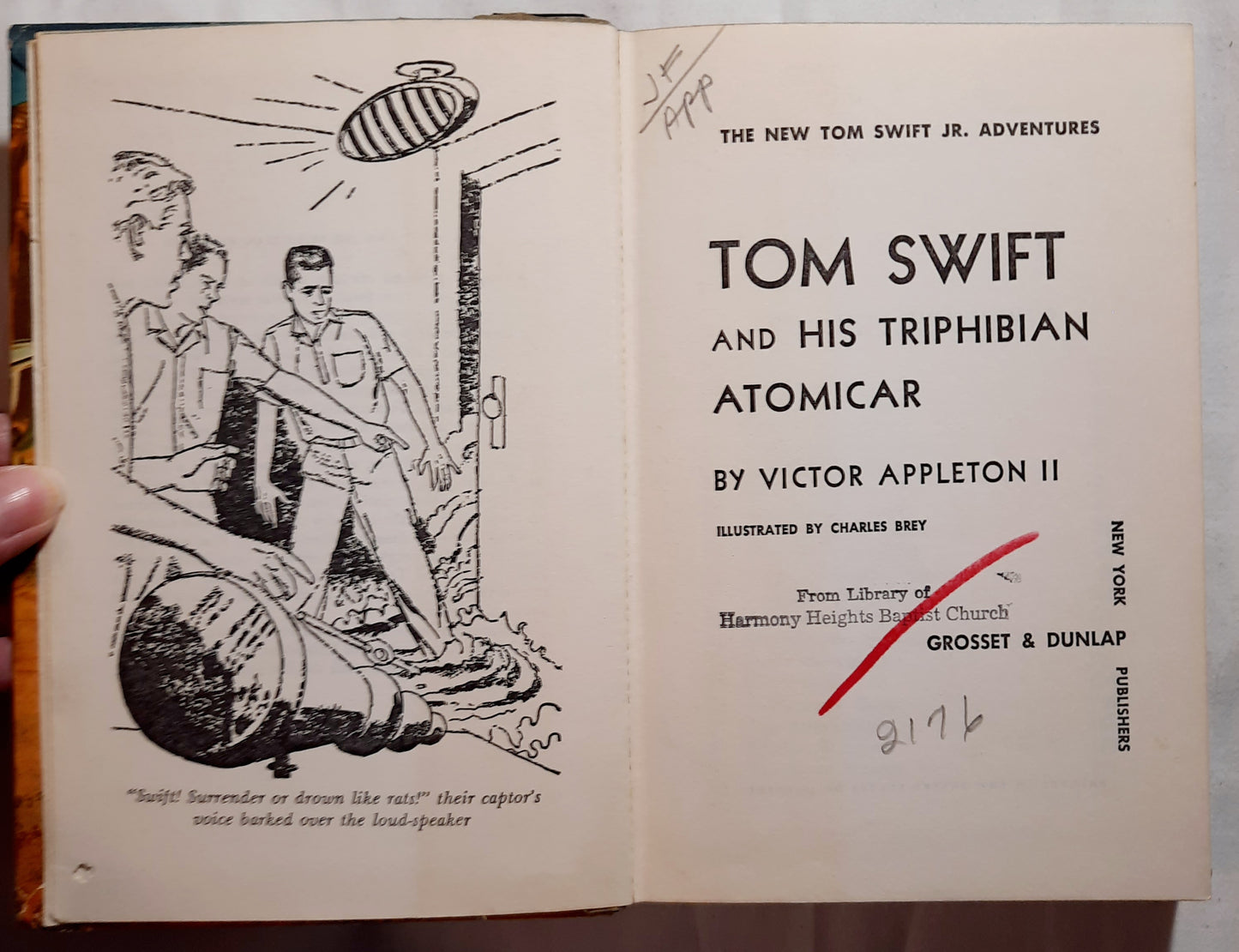 Tom Swift and His Triphibian Atomicar by Victor Appleton II (Good, 1962, HC, 188 pages, Grosset & Dunlap)