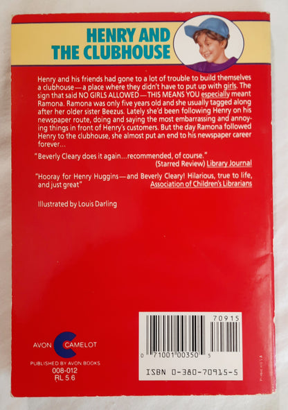 Henry and the Clubhouse by Beverly Cleary (Good, 1989, Pbk, 192 pages, Avon Camelot)