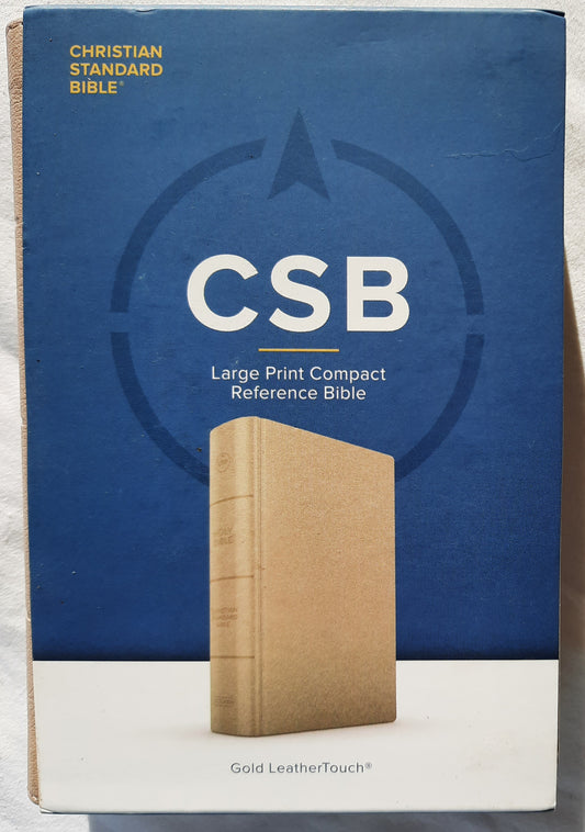 CSB Large Print Compact Reference Bible (New, 2023, Gold Leathertouch, 1680 pages, Holman)