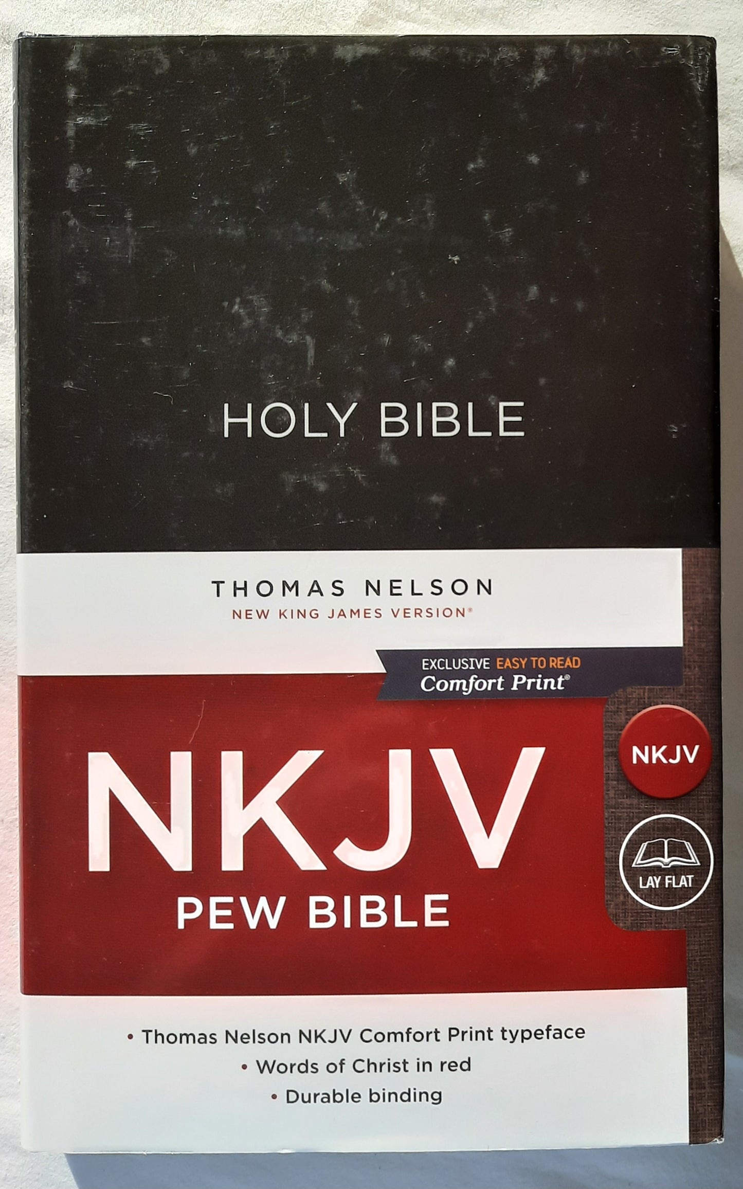 NKJV Pew Bible (New, Black Cover, 2018, HC, 880 pages, Thomas Nelson, Red Letter)