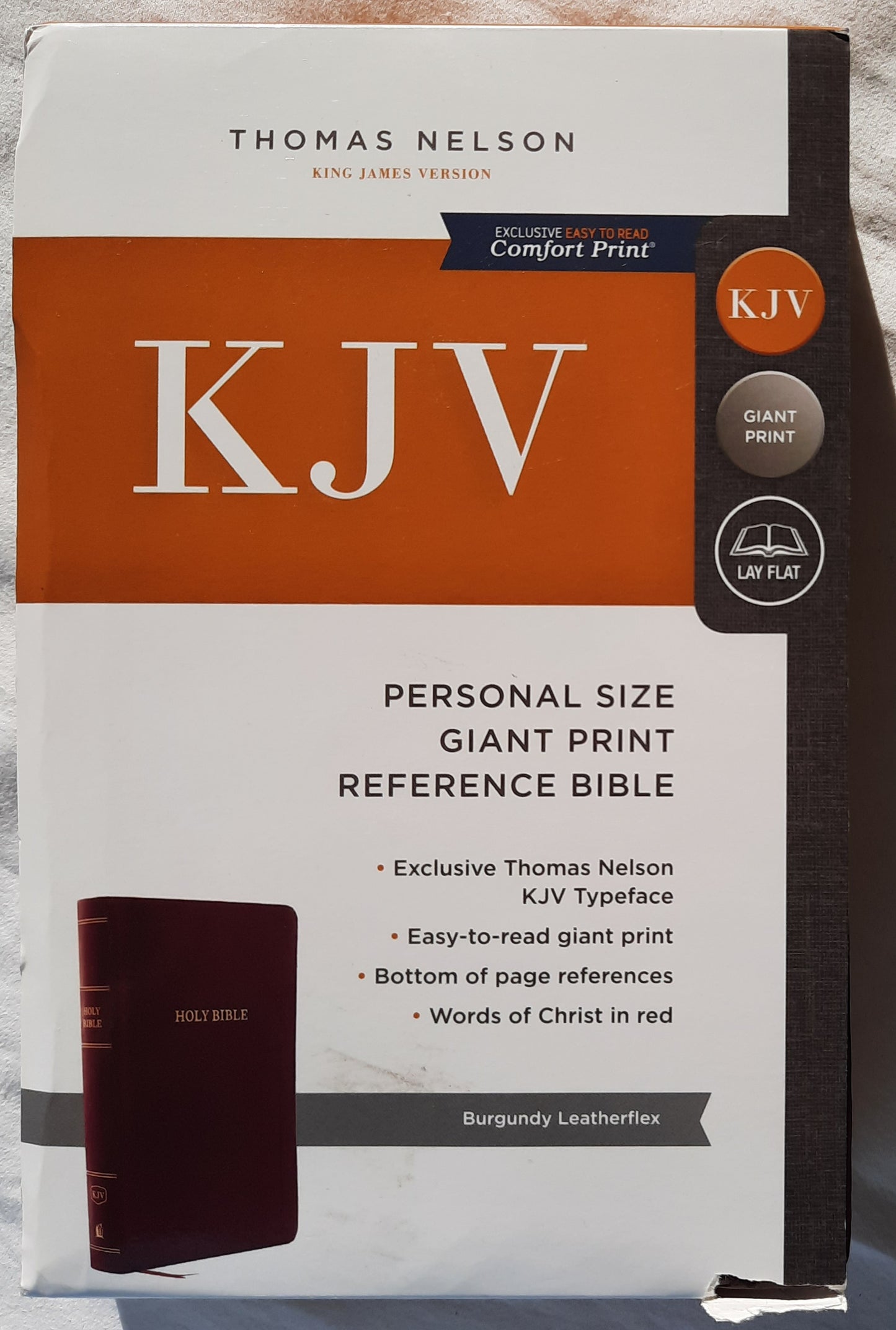 KJV Personal Size Giant Print Reference (New, 2017, Burgundy Leatherflex, 1728 pages, Thomas Nelson)