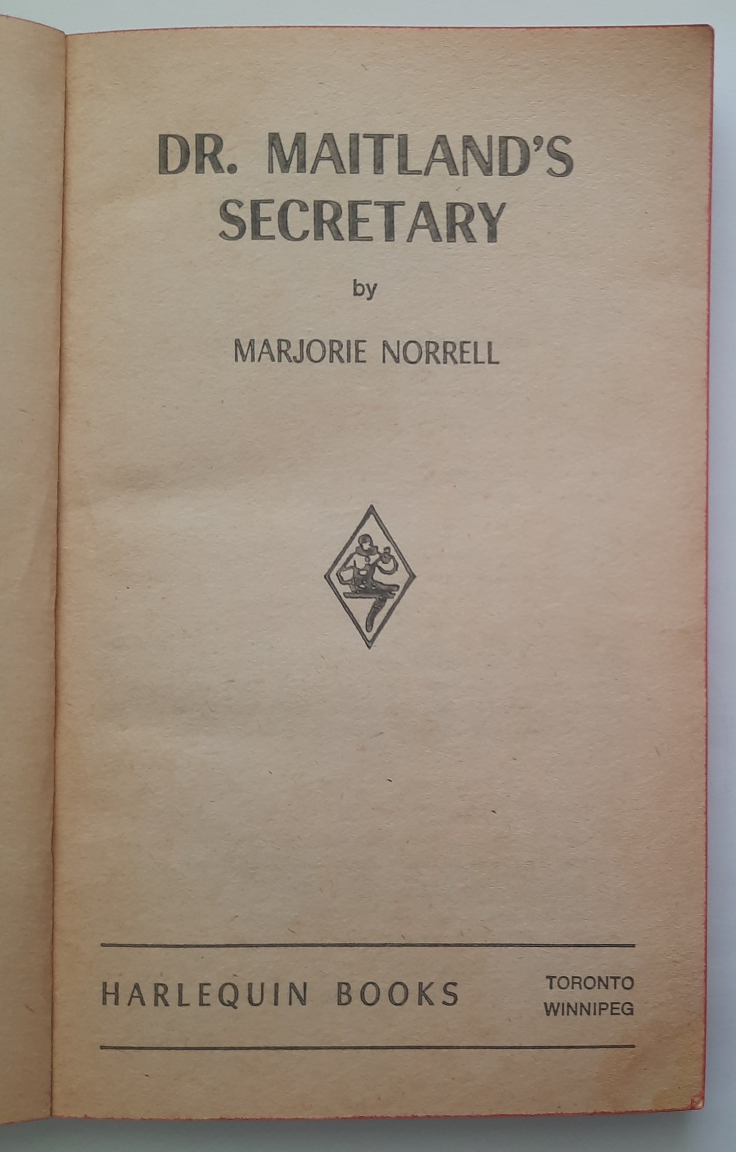 Dr. Maitland's Secretary by Marjorie Norrell (Good, 1972, Pbk, 192 pages, Harlequin Romance)