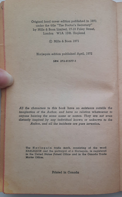 Dr. Maitland's Secretary by Marjorie Norrell (Good, 1972, Pbk, 192 pages, Harlequin Romance)