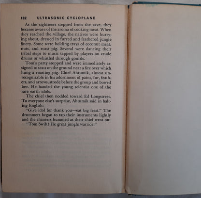 Tom Swift and His Ultrasonic Cycloplane by Victor Appleton II (Good, 1957, HC, 182 pages, Grosset & Dunlap)