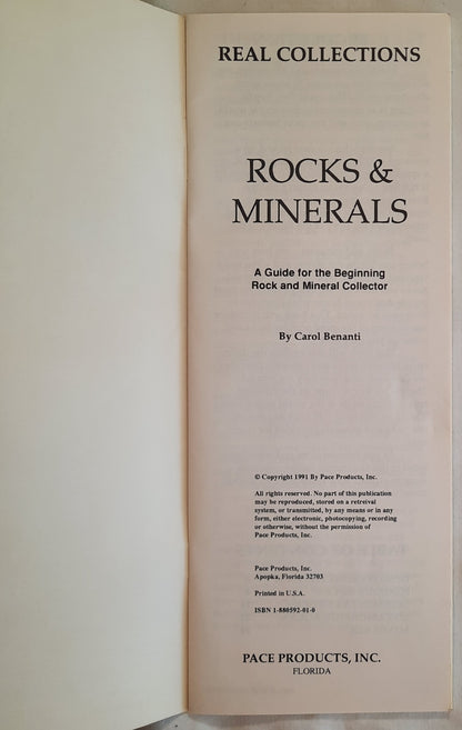 Young Authentic Collector: Real Rocks and Minerals by Carol Benanti (Very good, 1991, Pbk, 48 pages, Pace Products)