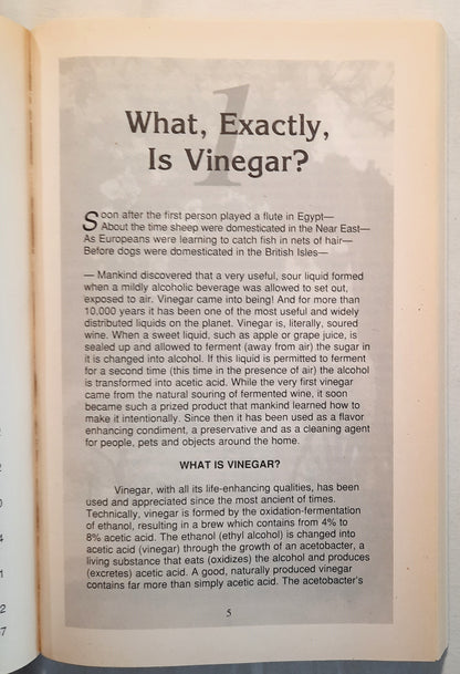 The Vinegar Anniversary Book 9th edition by Emily Thacker (Very Good, 2006, Pbk, 208 pages, James Direct Inc.)