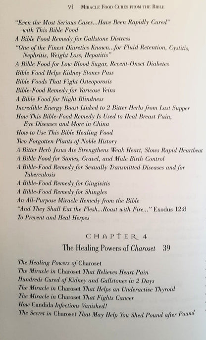 Miracle Food Cures from the Bible by Reese Dubin (Very good, 1999, HC, 410 pages, Reward Books)