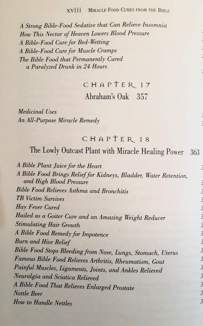 Miracle Food Cures from the Bible by Reese Dubin (Very good, 1999, HC, 410 pages, Reward Books)