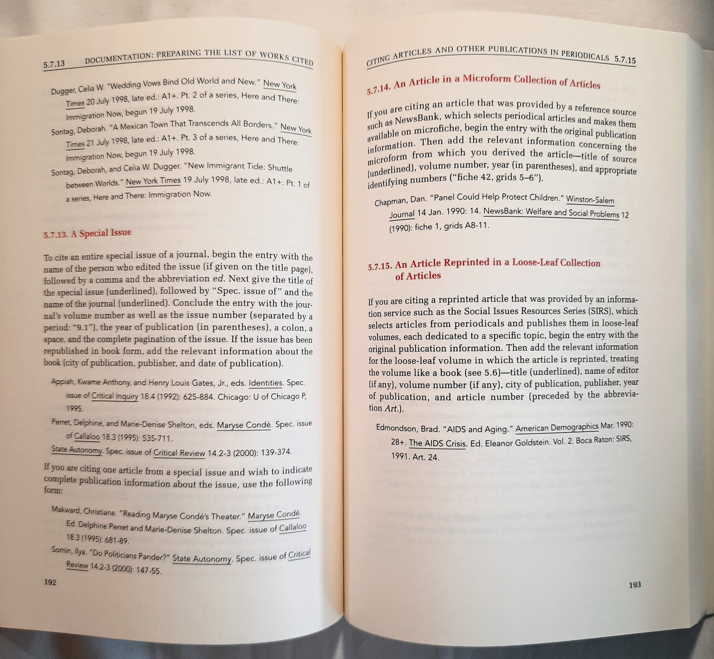 MLA Handbook for Writers of Research Papers Sixth Edition by Joseph Gibaldi (Very good, 2008, Pbk, 361 pages, The Modern Language Association of America)