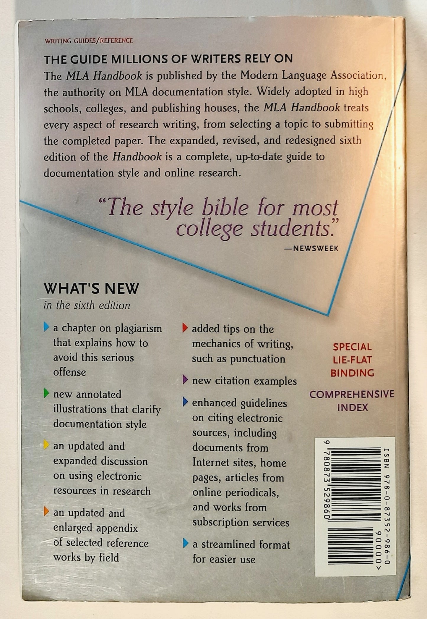 MLA Handbook for Writers of Research Papers Sixth Edition by Joseph Gibaldi (Very good, 2008, Pbk, 361 pages, The Modern Language Association of America)