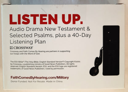 ESV Military Biblestick New Testament Dedicated Audio Headphone (New, Faith Comes By Hearing)