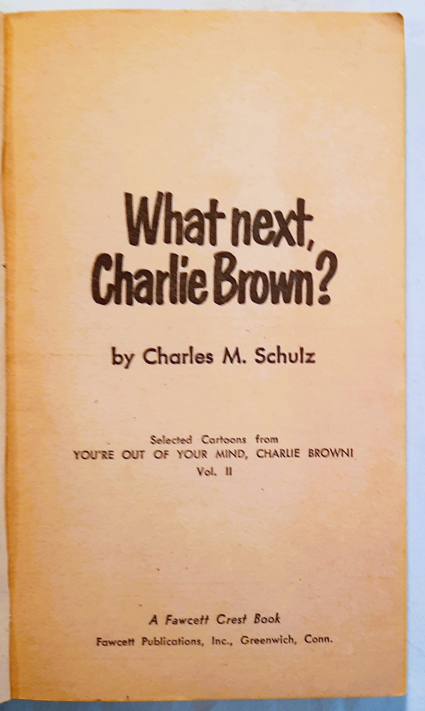 What Next, Charlie Brown? by Charles M. Schulz (Good, 1959, Pbk, Fawcett World Library)